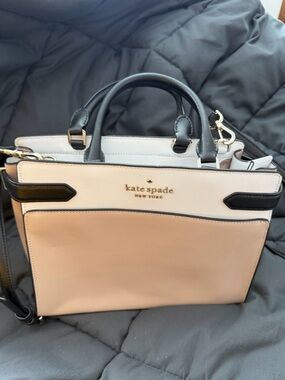 kate spade New York Two-Tone Tan & White Leather Satchel
